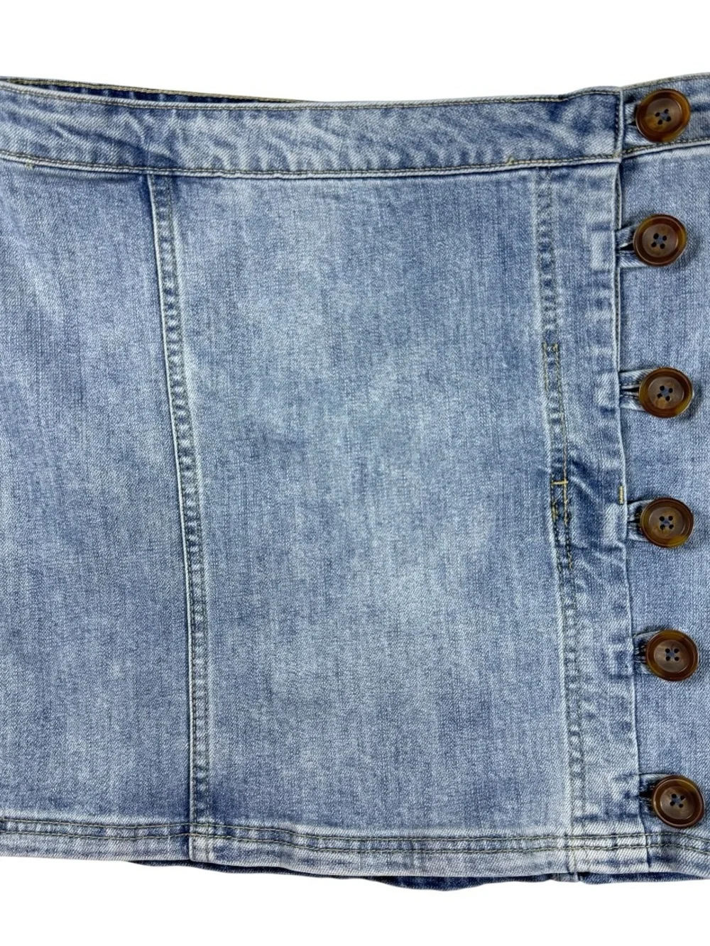 Wishlist Jeans Denim Mini Skirt Button Front Y2K Light Wash Size S